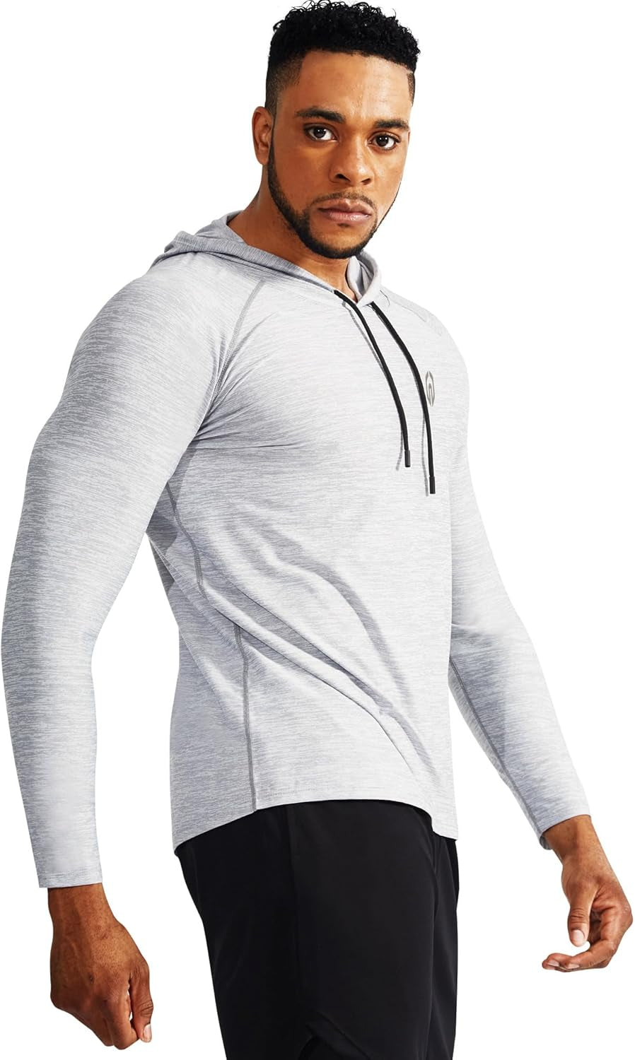 Men'S Dry Fit Athletic Shirt Workout Running Long Sleeve Shirts with Hoods